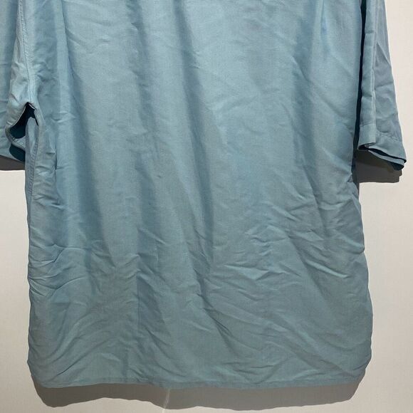 Bugatchi Uomo Men's Light Blue Collared Short Sleeve Button Up Shirt Size XL - Picture 8 of 10